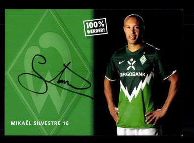 Mikael Silvestre Autogrammkarte Werder Bremen 2010-11 Original Signiert