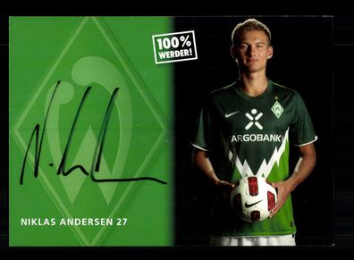 Niklas Andersen Autogrammkarte Werder Bremen 2010-11 Original Signiert