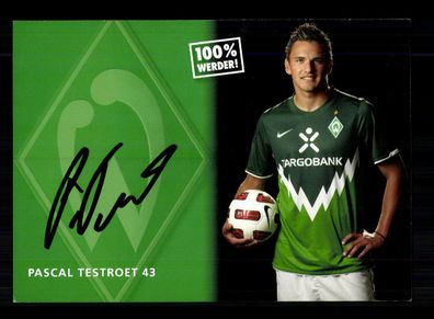 Pascal Testroet Autogrammkarte Werder Bremen 2010-11 Original Signiert