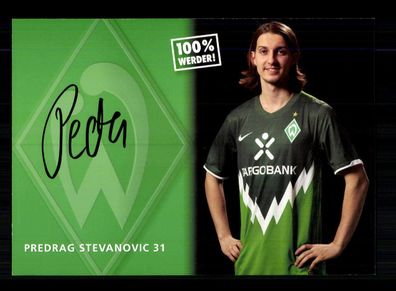 Predrag Stevanovic Autogrammkarte Werder Bremen 2010-11 Original Signiert