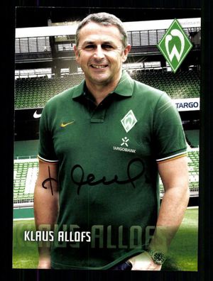 Klaus Allofs Autogrammkarte Werder Bremen 2011-12 Original Signiert