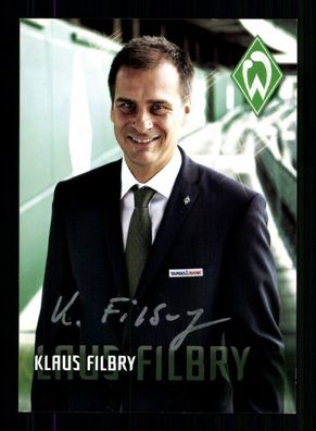 Klaus Filbry Autogrammkarte Werder Bremen 2011-12 Original Signiert