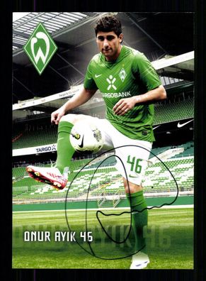 Onur Ayik Autogrammkarte Werder Bremen 2011-12 Original Signiert
