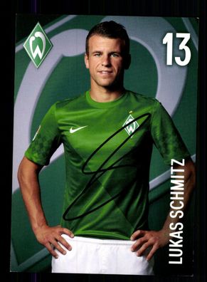Lukas Schmitz Autogrammkarte Werder Bremen 1. Karte 2012-13 Original Signiert