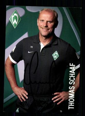 Thomas Schaaf Autogrammkarte Werder Bremen 1. Karte 2012-13 Original Signiert