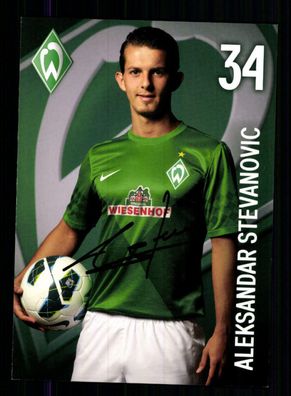 Aleksandar Stevanovic Autogrammkarte Werder Bremen 2. Karte 2012-13 Original