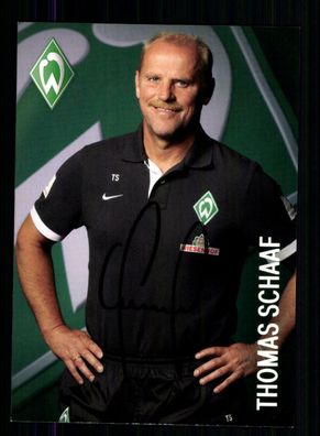 Thomas Schaaf Autogrammkarte Werder Bremen 2. Karte 2012-13 Original Signiert
