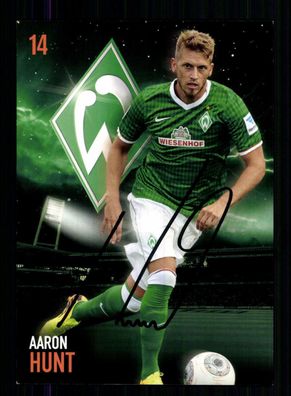 Aaron Hunt Autogrammkarte Werder Bremen 2013-14 Original Signiert