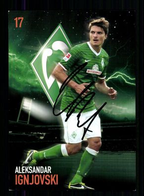 Aleksandar Ignjovski Autogrammkarte Werder Bremen 2013-14 Original Signiert
