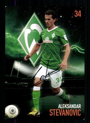 Aleksandar Stevanovic Autogrammkarte Werder Bremen 2013-14 Original Signiert