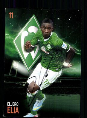 Eljero Elia Autogrammkarte Werder Bremen 2013-14 Original Signiert