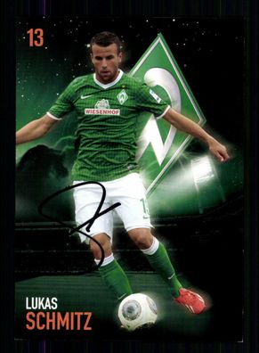 Lukas Schmitz Autogrammkarte Werder Bremen 2013-14 Original Signiert