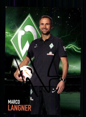 Marco Langner Autogrammkarte Werder Bremen 2013-14 Original Signiert