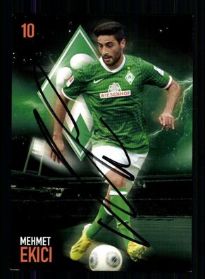 Mehmet Ekici Autogrammkarte Werder Bremen 2013-14 Original Signiert
