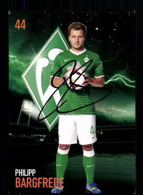 Philipp Bargfrede Autogrammkarte Werder Bremen 2013-14 Original Signiert