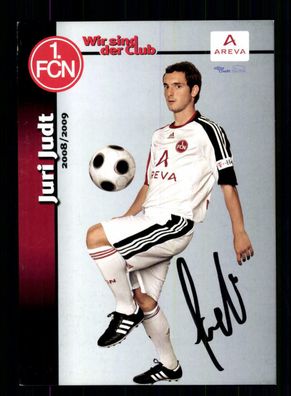 Juri Judt Autogrammkarte 1 FC Nürnberg 2008-09 2. Karte Original Signiert
