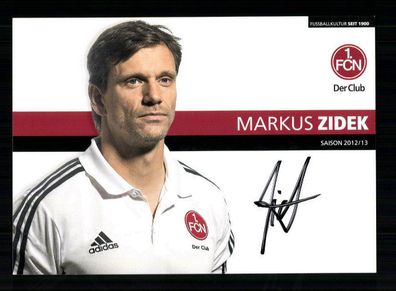 Markus Zidek Autogrammkarte 1 FC Nürnberg 1. Karte 2012-13 Original Signiert