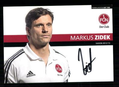 Markus Zidek Autogrammkarte 1 FC Nürnberg 2. Karte 2012-13 Original Signiert