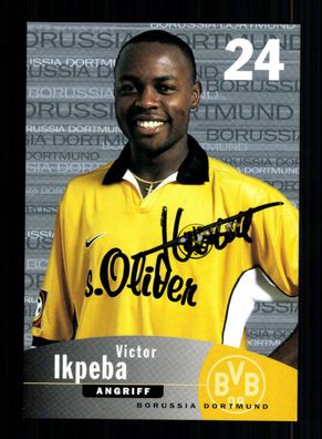 Victor Ikpeba Autogrammkarte Borussia Dortmund 1999-00 Original Signiert