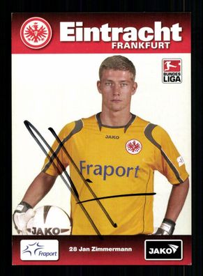 Jan Zimmermann Autogrammkarte Eintracht Frankfurt 2008-09 Original Signiert