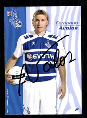 Fernando Avalos Autogrammkarte MSV Duisburg 2008-09 Original Signiert