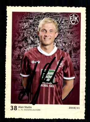 Alain Stulin Autogrammkarte 1 FC Kaiserslautern 2010-11 Original Signiert