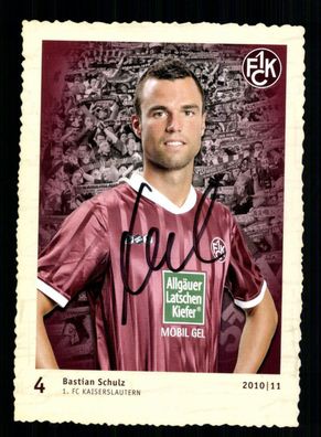 Bastian Schulz Autogrammkarte 1 FC Kaiserslautern 2010-11 Original Signiert