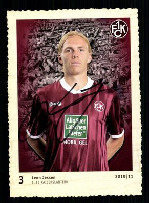Leon Jessen Autogrammkarte 1 FC Kaiserslautern 2010-11 Original Signiert