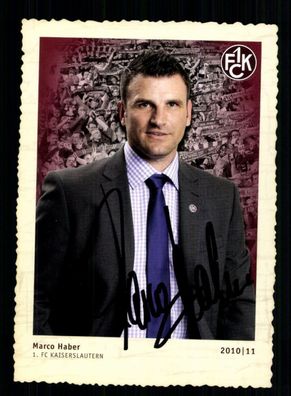 Marco Haber Autogrammkarte 1 FC Kaiserslautern 2010-11 Original Signiert