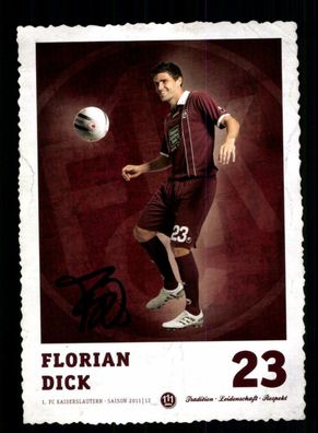 Florian Dick Autogrammkarte 1 FC Kaiserslautern 2011-12 Original Signiert