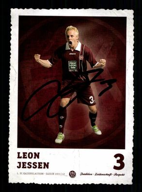 Leon Jessen Autogrammkarte 1 FC Kaiserslautern 2011-12 Original Signiert