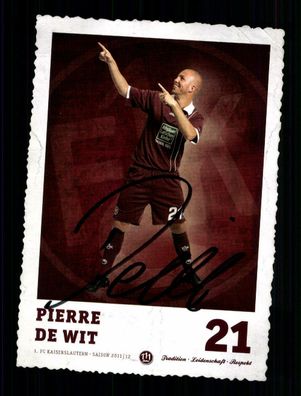Pierre de Wit Autogrammkarte 1 FC Kaiserslautern 2011-12 Original Signiert