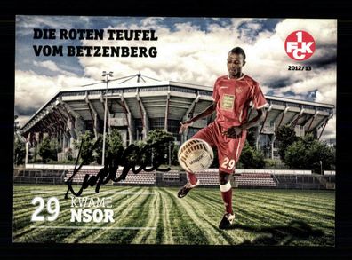 Kwame Nsor Autogrammkarte 1 FC Kaiserslautern 2012-13 Original Signiert