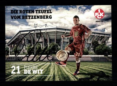 Pierre de Wit Autogrammkarte 1 FC Kaiserslautern 2012-13 Original Signiert