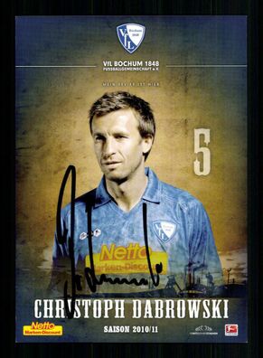 Christoph Dabrowski Autogrammkarte VFL Bochum 2010-11 Original Signiert