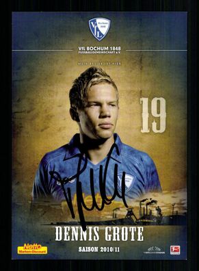Dennis Grote Autogrammkarte VFL Bochum 2010-11 Original Signiert