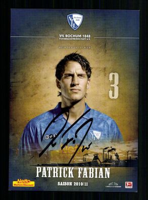 Patrick Fabian Autogrammkarte VFL Bochum 2010-11 Original Signiert