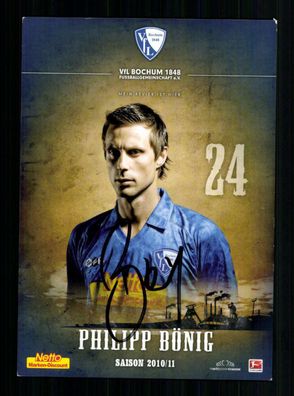 Philipp Bönig Autogrammkarte VFL Bochum 2010-11 Original Signiert
