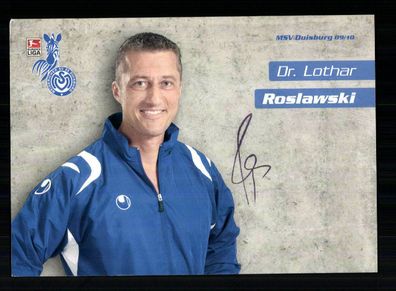 Lothar Roslawski Autogrammkarte MSV Duisburg 2009-10 Original Signiert