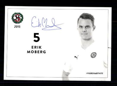 Erik Moberg Autogrammkarte Örebro SK 2015 Original Signiert