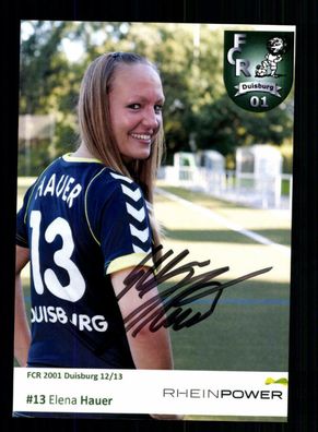 Elena Hauer Autogrammkarte FCR 01 Duisburg 2012-13 1. Satz Original Signiert