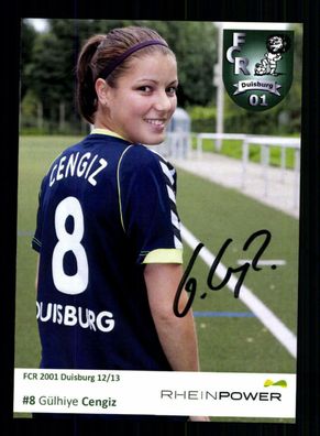 Gülhiye Cengiz Autogrammkarte FCR 01 Duisburg 2012-13 1. Satz Original Signiert