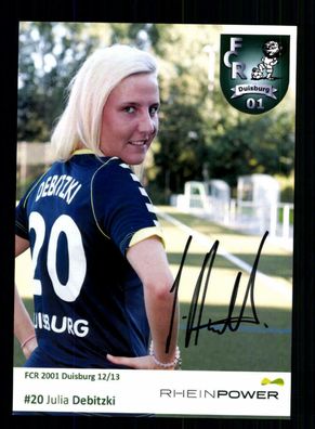 Julia Debitzki Autogrammkarte FCR 01 Duisburg 2012-13 1. Satz Original Signiert