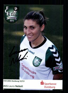 Laura Neboli Autogrammkarte FCR 01 Duisburg 2012-13 2. Satz Original Signiert
