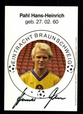 Hans Heinrich Pahl Autogrammkarte Eintracht Braunschweig 1983-84 Original Sign