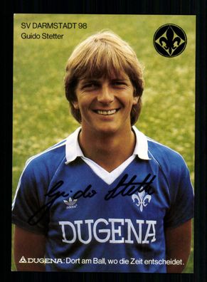 Guido Stetter Autogrammkarte SV Darmstadt 1981-82 Original Signiert