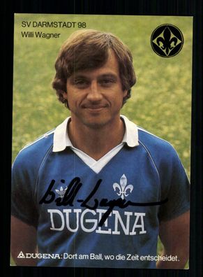 Willi Wagner Autogrammkarte SV Darmstadt 1981-82 Original Signiert
