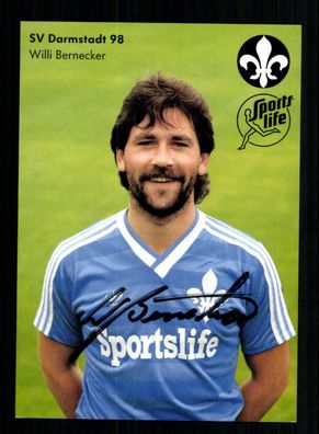 Willi Bernecker Autogrammkarte SV Darmstadt 1984-85 Original Signiert