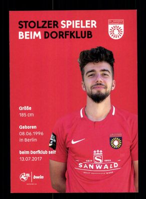 Dominik Pelivan Autogrammkarte SG Sonnenhof Großaspach 2018-19 Original Signiert