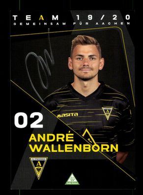 Andre Wallenborn Autogrammkarte Alemannia Aachen 2019-20 Original Signiert